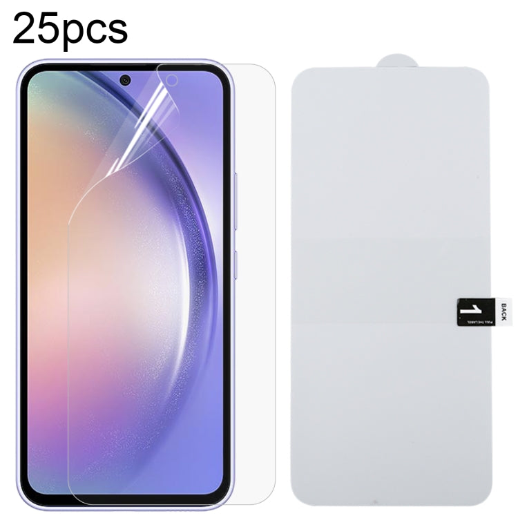 25pcs Full Screen Protector Explosion-proof Hydrogel Film, For Samsung Galaxy A14 5G / 4G / Galaxy M14 (25 PCS), For Samsung Galaxy A22 (25 PCS), For Samsung Galaxy A34 (25 PCS), For Samsung Galaxy A54 (25 PCS)