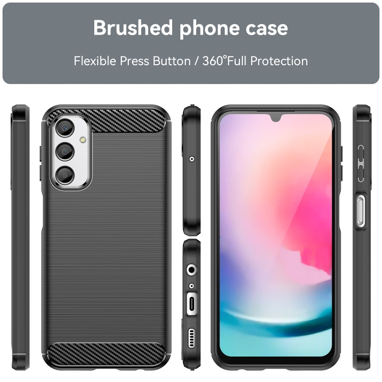Brushed Texture Carbon Fiber TPU Phone Case, For Samsung Galaxy A24 4G