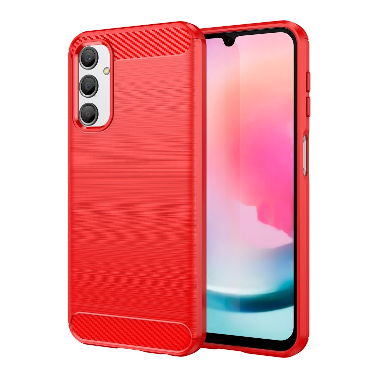 Brushed Texture Carbon Fiber TPU Phone Case, For Samsung Galaxy A24 4G