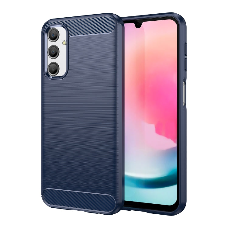 Brushed Texture Carbon Fiber TPU Phone Case, For Samsung Galaxy A24 4G