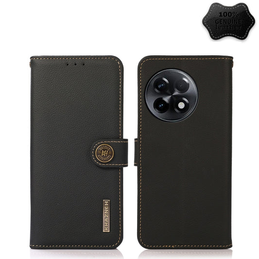 KHAZNEH Custer Texture RFID Genuine Leather Phone Case, For OnePlus Ace 2 5G, For Xiaomi Redmi 12C/Redmi 11A 4G