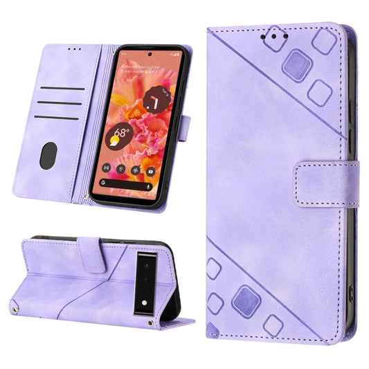 Skin-feel Embossed Leather Phone Case, For Google Pixel 6, For Google Pixel 6 Pro, For Google Pixel 6a 5G, For Google Pixel 7, For Google Pixel 7 Pro, For Google Pixel 7a