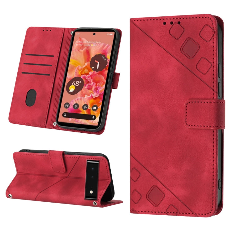 Skin-feel Embossed Leather Phone Case, For Google Pixel 6, For Google Pixel 6 Pro, For Google Pixel 6a 5G, For Google Pixel 7, For Google Pixel 7 Pro, For Google Pixel 7a