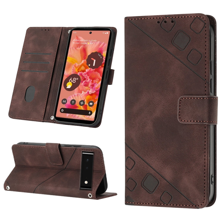 Skin-feel Embossed Leather Phone Case, For Google Pixel 6, For Google Pixel 6 Pro, For Google Pixel 6a 5G, For Google Pixel 7, For Google Pixel 7 Pro, For Google Pixel 7a