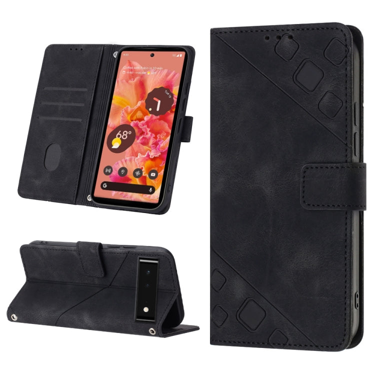 Skin-feel Embossed Leather Phone Case, For Google Pixel 6, For Google Pixel 6 Pro, For Google Pixel 6a 5G, For Google Pixel 7, For Google Pixel 7 Pro, For Google Pixel 7a