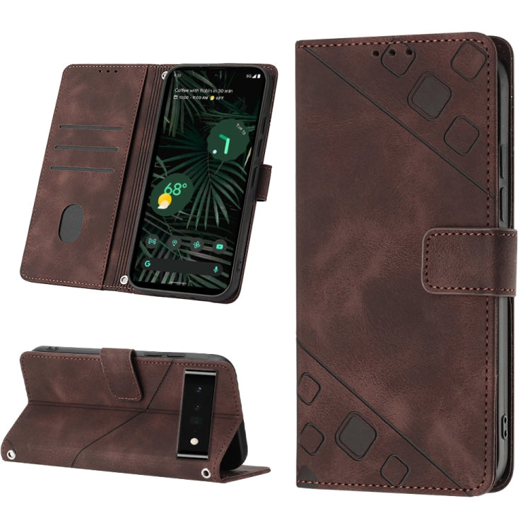 Skin-feel Embossed Leather Phone Case, For Google Pixel 6, For Google Pixel 6 Pro, For Google Pixel 6a 5G, For Google Pixel 7, For Google Pixel 7 Pro, For Google Pixel 7a