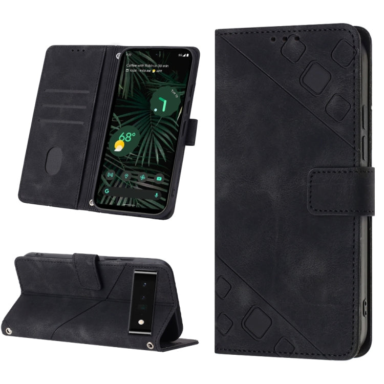 Skin-feel Embossed Leather Phone Case, For Google Pixel 6, For Google Pixel 6 Pro, For Google Pixel 6a 5G, For Google Pixel 7, For Google Pixel 7 Pro, For Google Pixel 7a