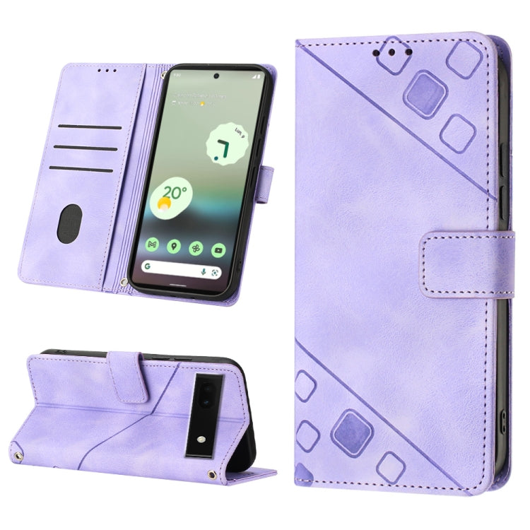 Skin-feel Embossed Leather Phone Case, For Google Pixel 6, For Google Pixel 6 Pro, For Google Pixel 6a 5G, For Google Pixel 7, For Google Pixel 7 Pro, For Google Pixel 7a