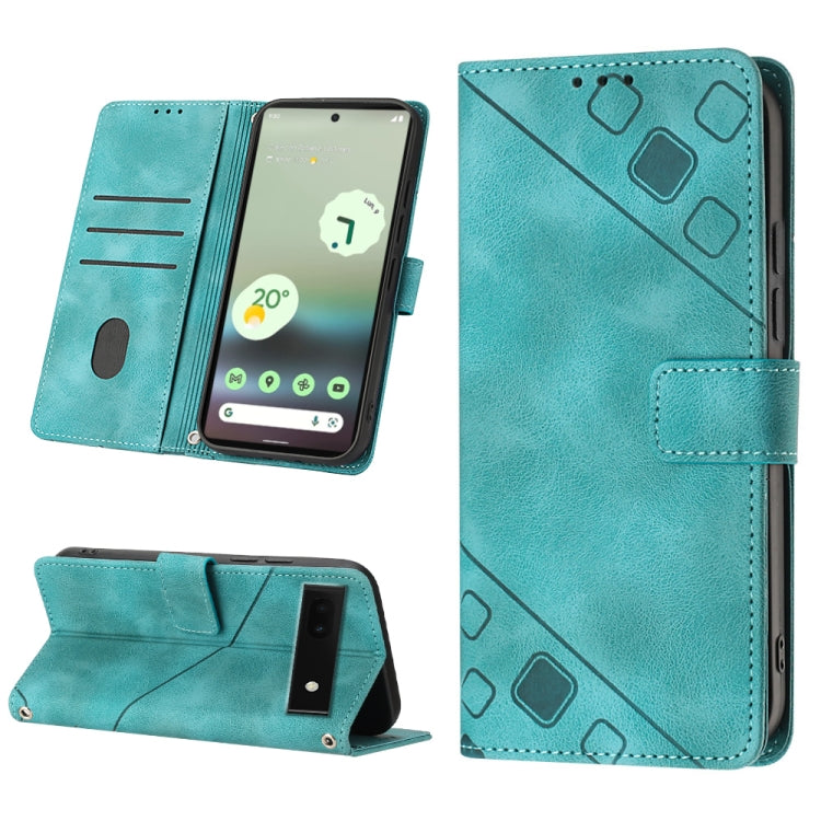 Skin-feel Embossed Leather Phone Case, For Google Pixel 6, For Google Pixel 6 Pro, For Google Pixel 6a 5G, For Google Pixel 7, For Google Pixel 7 Pro, For Google Pixel 7a