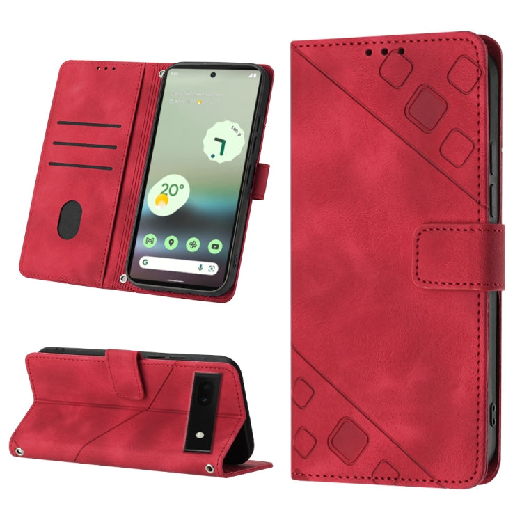 Skin-feel Embossed Leather Phone Case, For Google Pixel 6, For Google Pixel 6 Pro, For Google Pixel 6a 5G, For Google Pixel 7, For Google Pixel 7 Pro, For Google Pixel 7a