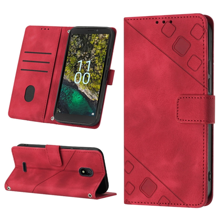 Skin-feel Embossed Leather Phone Case, For Nokia C31, For Nokia C100, For Nokia C200, For Nokia G21 / G11, For Nokia G60, For Nokia G100, For Nokia G400, For Nokia X30