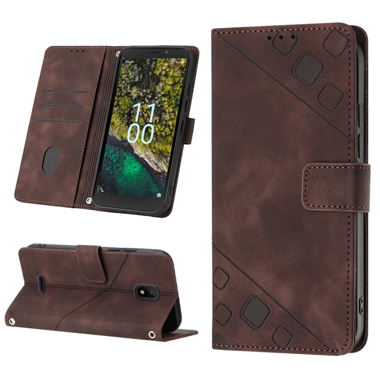 Skin-feel Embossed Leather Phone Case, For Nokia C31, For Nokia C100, For Nokia C200, For Nokia G21 / G11, For Nokia G60, For Nokia G100, For Nokia G400, For Nokia X30