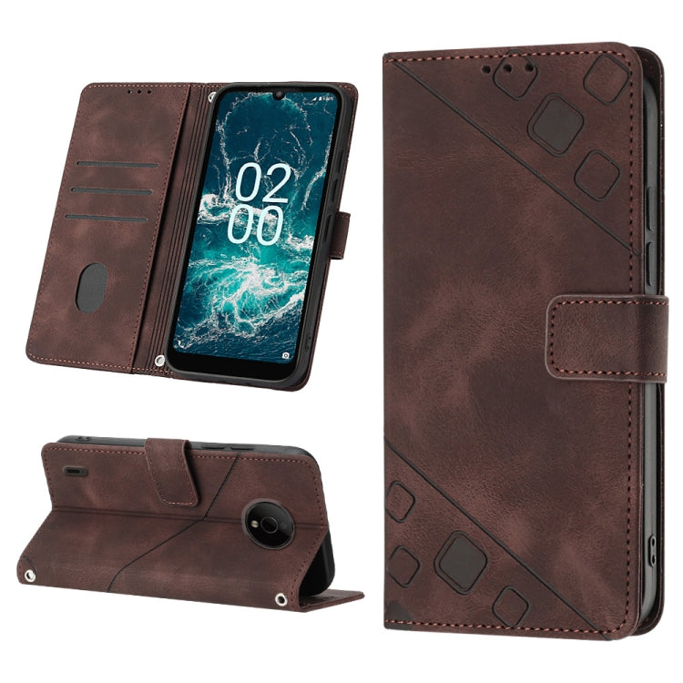 Skin-feel Embossed Leather Phone Case, For Nokia C31, For Nokia C100, For Nokia C200, For Nokia G21 / G11, For Nokia G60, For Nokia G100, For Nokia G400, For Nokia X30