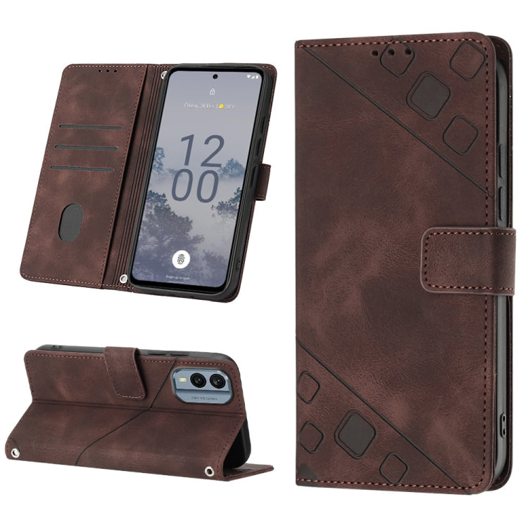 Skin-feel Embossed Leather Phone Case, For Nokia C31, For Nokia C100, For Nokia C200, For Nokia G21 / G11, For Nokia G60, For Nokia G100, For Nokia G400, For Nokia X30