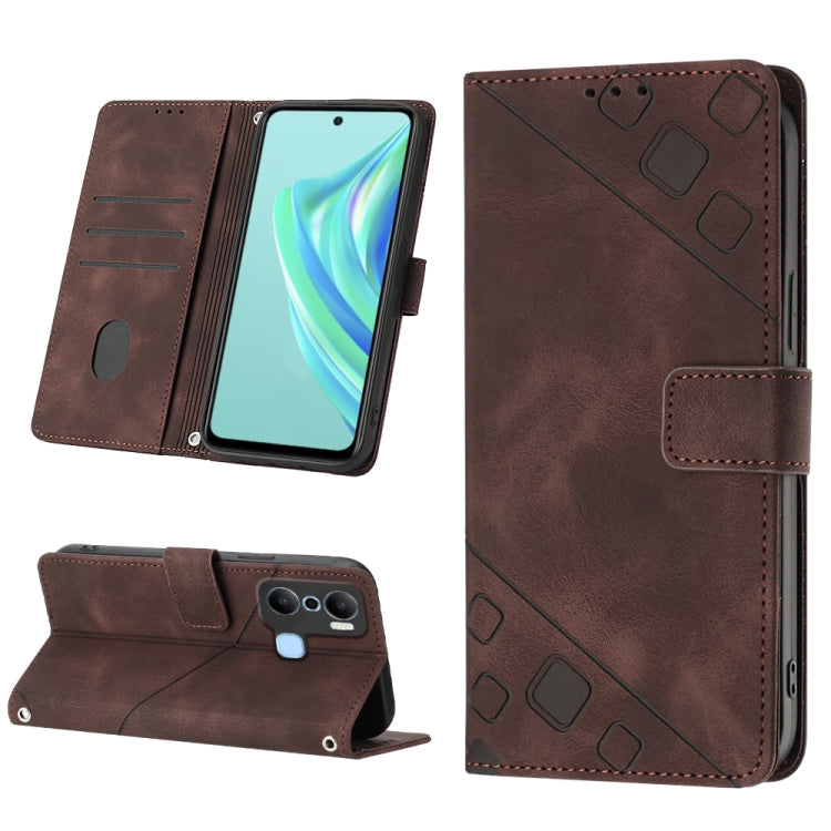 Skin-feel Embossed Leather Phone Case, For Infinix Note 12 5G / Note 12 Pro 5G, For Infinix Note 12i X6819, For Infinix Note 20 X676C, For Infinix Note 20i X665E, For Infinix Smart 6, For Infinix Smart 6 Plus X6823, For Infinix Smart 7 X6515           ...