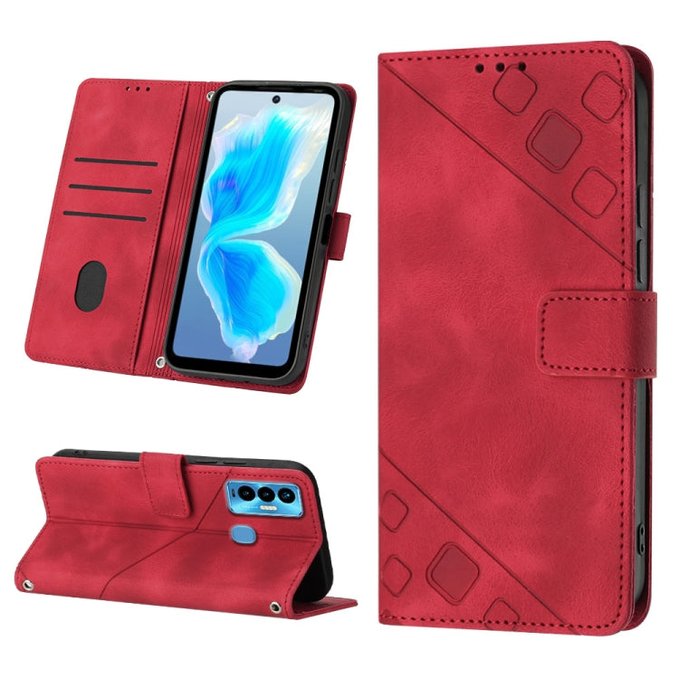 Skin-feel Embossed Leather Phone Case, For Tecno Camon 18i, For Tecno Pop 5 Go, For Tecno Pop 5 LTE, For Tecno Pop 5P, For Tecno Pova 2, For Tecno Pova Neo, For Tecno Spark 8, For Tecno Spark 8P