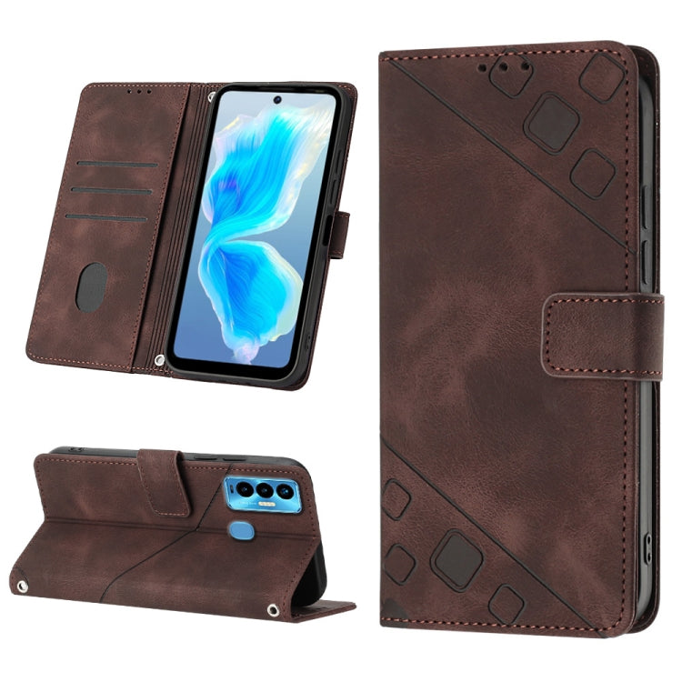 Skin-feel Embossed Leather Phone Case, For Tecno Camon 18i, For Tecno Pop 5 Go, For Tecno Pop 5 LTE, For Tecno Pop 5P, For Tecno Pova 2, For Tecno Pova Neo, For Tecno Spark 8, For Tecno Spark 8P