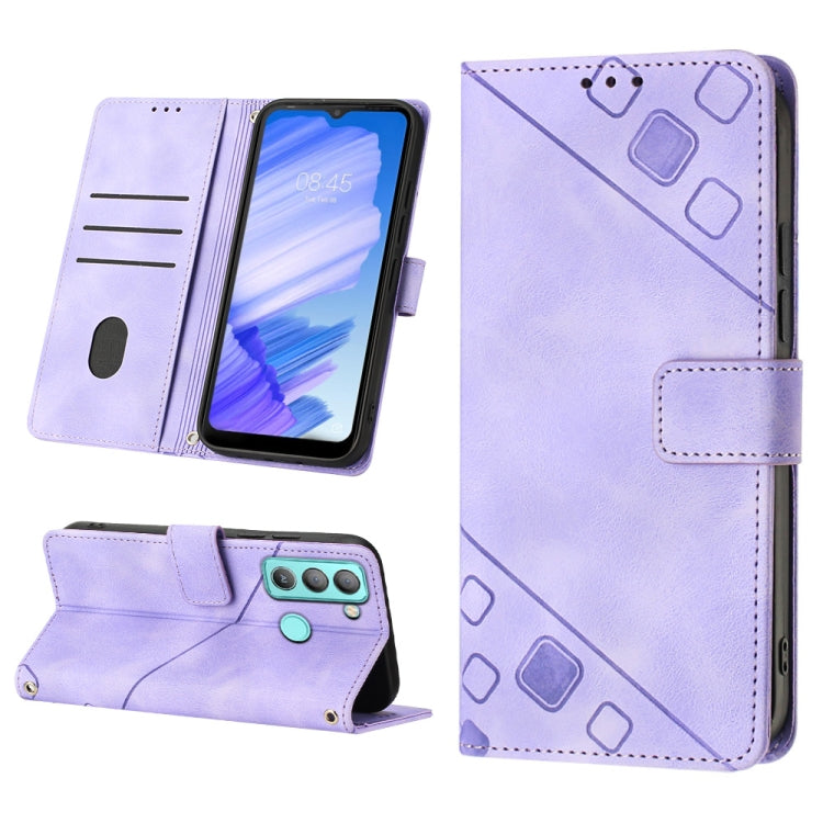 Skin-feel Embossed Leather Phone Case, For Tecno Camon 18i, For Tecno Pop 5 Go, For Tecno Pop 5 LTE, For Tecno Pop 5P, For Tecno Pova 2, For Tecno Pova Neo, For Tecno Spark 8, For Tecno Spark 8P