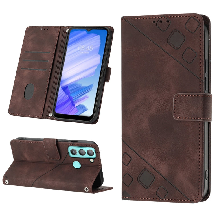 Skin-feel Embossed Leather Phone Case, For Tecno Camon 18i, For Tecno Pop 5 Go, For Tecno Pop 5 LTE, For Tecno Pop 5P, For Tecno Pova 2, For Tecno Pova Neo, For Tecno Spark 8, For Tecno Spark 8P