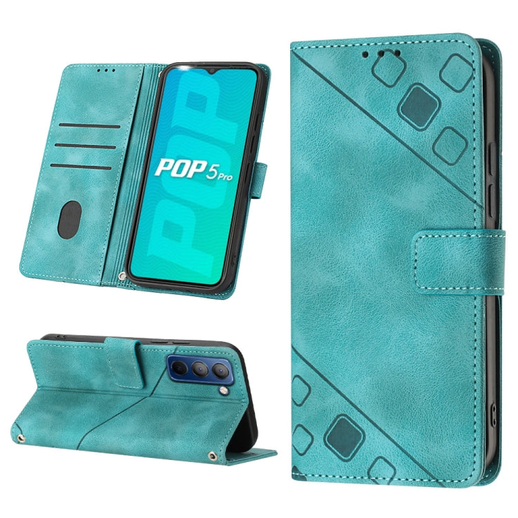 Skin-feel Embossed Leather Phone Case, For Tecno Camon 18i, For Tecno Pop 5 Go, For Tecno Pop 5 LTE, For Tecno Pop 5P, For Tecno Pova 2, For Tecno Pova Neo, For Tecno Spark 8, For Tecno Spark 8P
