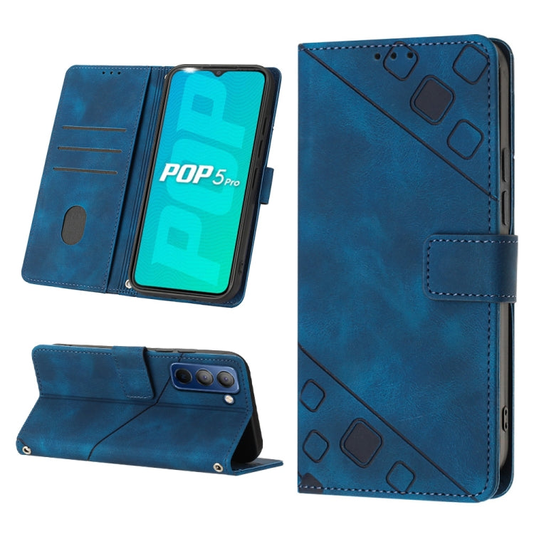 Skin-feel Embossed Leather Phone Case, For Tecno Camon 18i, For Tecno Pop 5 Go, For Tecno Pop 5 LTE, For Tecno Pop 5P, For Tecno Pova 2, For Tecno Pova Neo, For Tecno Spark 8, For Tecno Spark 8P