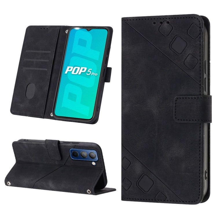 Skin-feel Embossed Leather Phone Case, For Tecno Camon 18i, For Tecno Pop 5 Go, For Tecno Pop 5 LTE, For Tecno Pop 5P, For Tecno Pova 2, For Tecno Pova Neo, For Tecno Spark 8, For Tecno Spark 8P