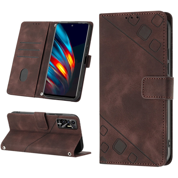 Skin-feel Embossed Leather Phone Case, For Tecno Camon 18i, For Tecno Pop 5 Go, For Tecno Pop 5 LTE, For Tecno Pop 5P, For Tecno Pova 2, For Tecno Pova Neo, For Tecno Spark 8, For Tecno Spark 8P