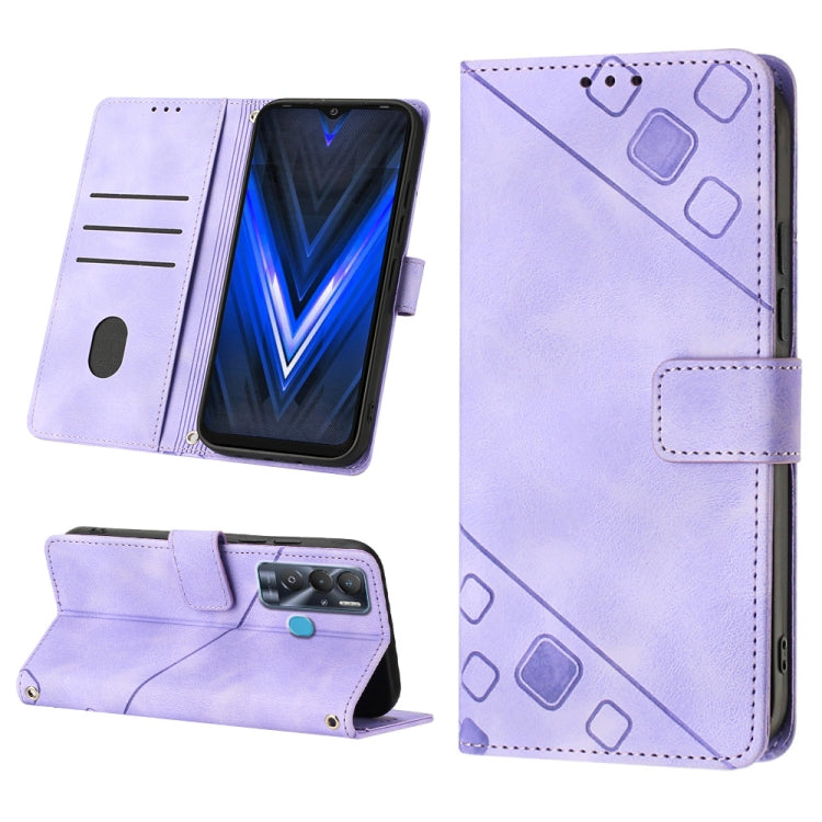 Skin-feel Embossed Leather Phone Case, For Tecno Camon 18i, For Tecno Pop 5 Go, For Tecno Pop 5 LTE, For Tecno Pop 5P, For Tecno Pova 2, For Tecno Pova Neo, For Tecno Spark 8, For Tecno Spark 8P