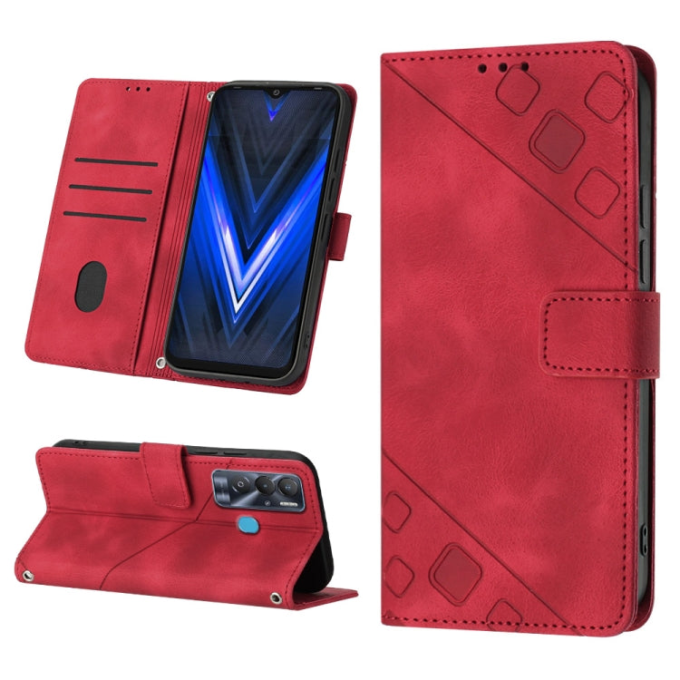 Skin-feel Embossed Leather Phone Case, For Tecno Camon 18i, For Tecno Pop 5 Go, For Tecno Pop 5 LTE, For Tecno Pop 5P, For Tecno Pova 2, For Tecno Pova Neo, For Tecno Spark 8, For Tecno Spark 8P