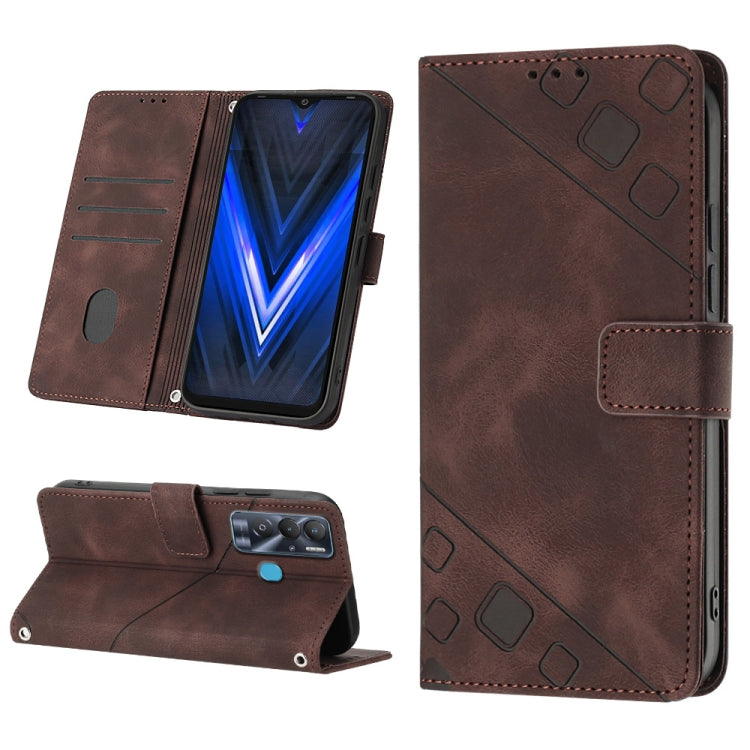 Skin-feel Embossed Leather Phone Case, For Tecno Camon 18i, For Tecno Pop 5 Go, For Tecno Pop 5 LTE, For Tecno Pop 5P, For Tecno Pova 2, For Tecno Pova Neo, For Tecno Spark 8, For Tecno Spark 8P