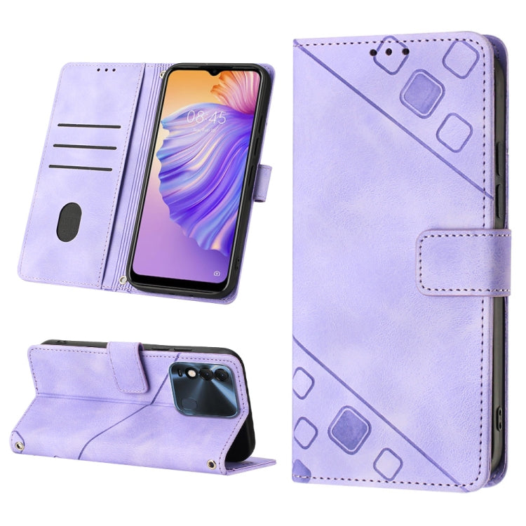 Skin-feel Embossed Leather Phone Case, For Tecno Camon 18i, For Tecno Pop 5 Go, For Tecno Pop 5 LTE, For Tecno Pop 5P, For Tecno Pova 2, For Tecno Pova Neo, For Tecno Spark 8, For Tecno Spark 8P