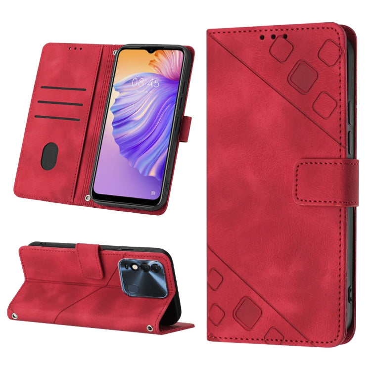 Skin-feel Embossed Leather Phone Case, For Tecno Camon 18i, For Tecno Pop 5 Go, For Tecno Pop 5 LTE, For Tecno Pop 5P, For Tecno Pova 2, For Tecno Pova Neo, For Tecno Spark 8, For Tecno Spark 8P