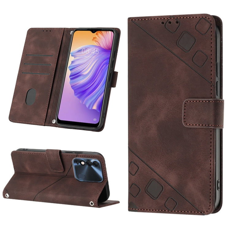 Skin-feel Embossed Leather Phone Case, For Tecno Camon 18i, For Tecno Pop 5 Go, For Tecno Pop 5 LTE, For Tecno Pop 5P, For Tecno Pova 2, For Tecno Pova Neo, For Tecno Spark 8, For Tecno Spark 8P