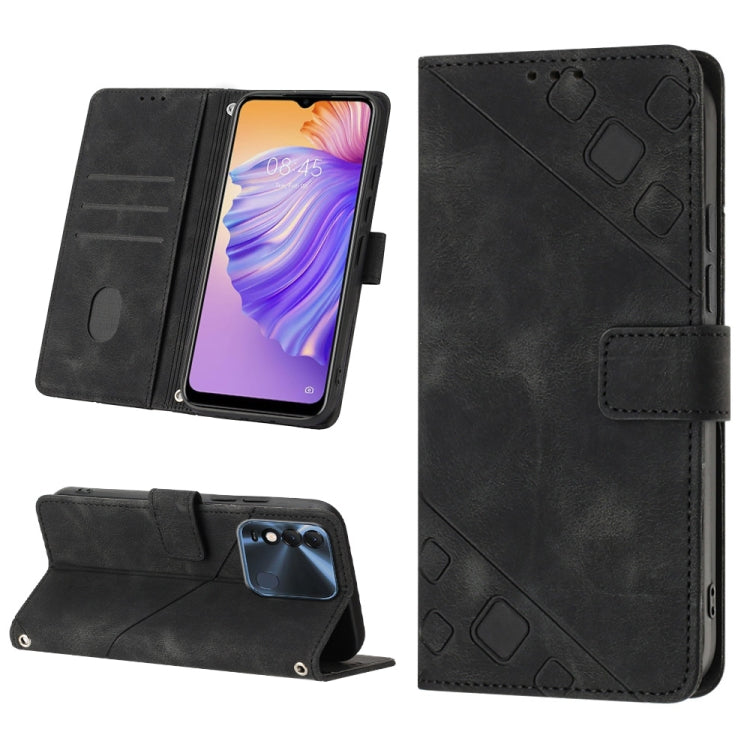 Skin-feel Embossed Leather Phone Case, For Tecno Camon 18i, For Tecno Pop 5 Go, For Tecno Pop 5 LTE, For Tecno Pop 5P, For Tecno Pova 2, For Tecno Pova Neo, For Tecno Spark 8, For Tecno Spark 8P