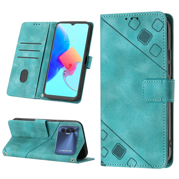 Skin-feel Embossed Leather Phone Case, For Tecno Camon 18i, For Tecno Pop 5 Go, For Tecno Pop 5 LTE, For Tecno Pop 5P, For Tecno Pova 2, For Tecno Pova Neo, For Tecno Spark 8, For Tecno Spark 8P