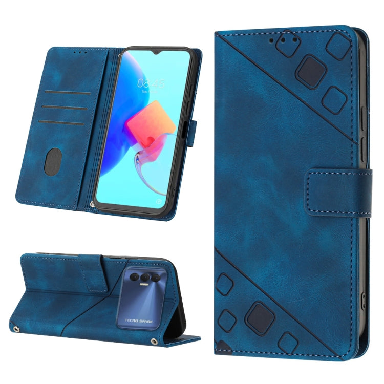 Skin-feel Embossed Leather Phone Case, For Tecno Camon 18i, For Tecno Pop 5 Go, For Tecno Pop 5 LTE, For Tecno Pop 5P, For Tecno Pova 2, For Tecno Pova Neo, For Tecno Spark 8, For Tecno Spark 8P