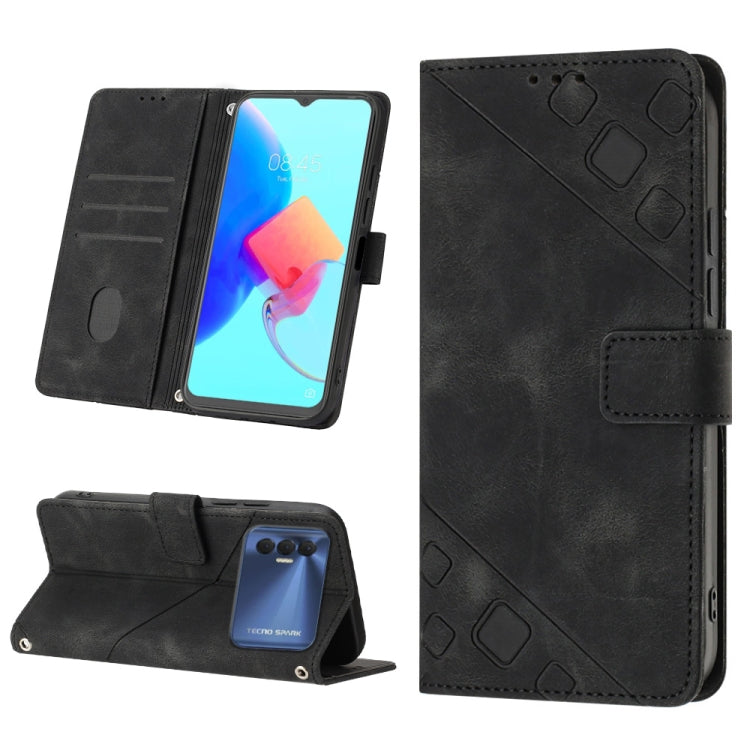 Skin-feel Embossed Leather Phone Case, For Tecno Camon 18i, For Tecno Pop 5 Go, For Tecno Pop 5 LTE, For Tecno Pop 5P, For Tecno Pova 2, For Tecno Pova Neo, For Tecno Spark 8, For Tecno Spark 8P