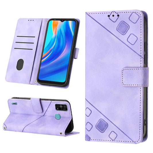 Skin-feel Embossed Leather Phone Case, For Tecno Spark Go 2021, For Tecno Spark Go 2022