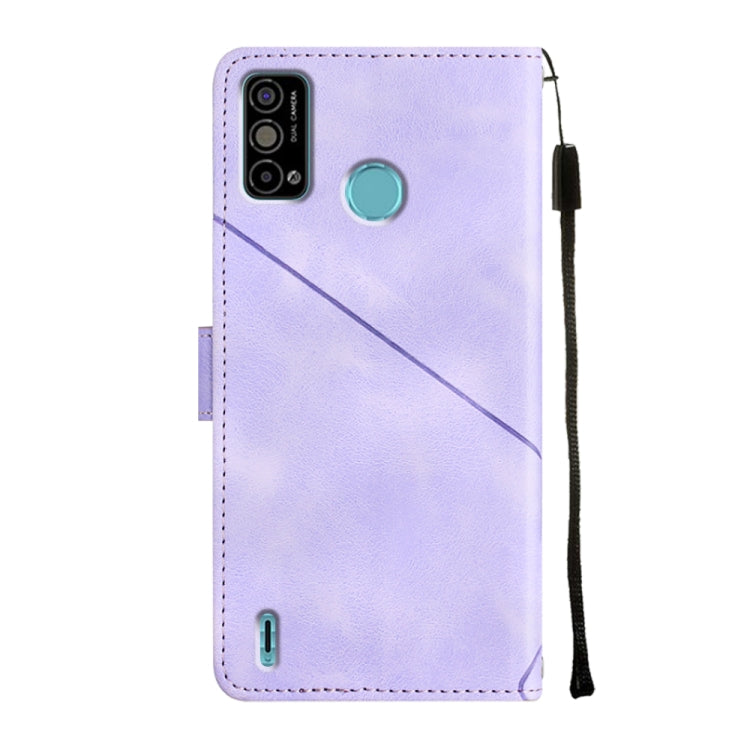 Skin-feel Embossed Leather Phone Case, For Tecno Spark Go 2021, For Tecno Spark Go 2022