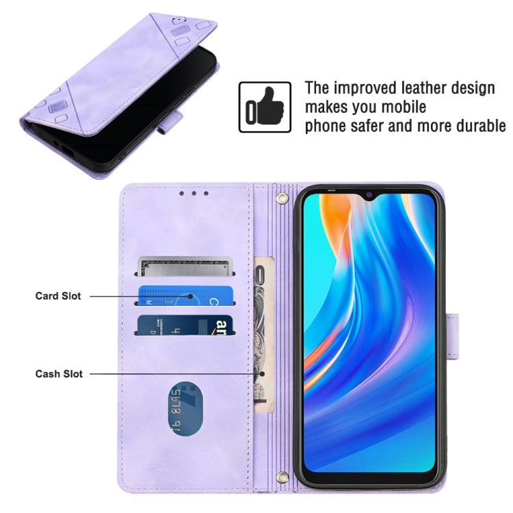 Skin-feel Embossed Leather Phone Case, For Tecno Spark Go 2021, For Tecno Spark Go 2022