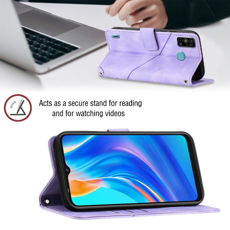 Skin-feel Embossed Leather Phone Case, For Tecno Spark Go 2021, For Tecno Spark Go 2022