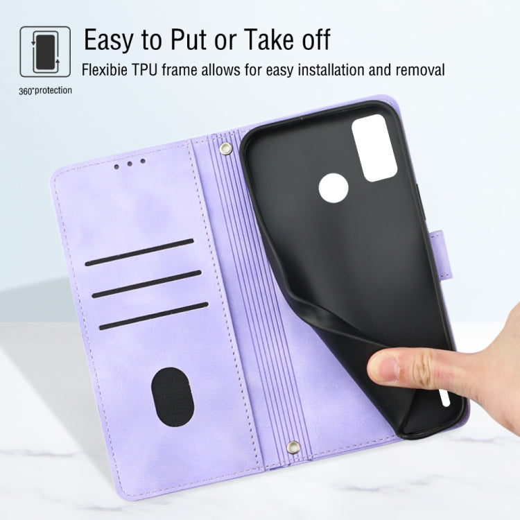 Skin-feel Embossed Leather Phone Case, For Tecno Spark Go 2021, For Tecno Spark Go 2022