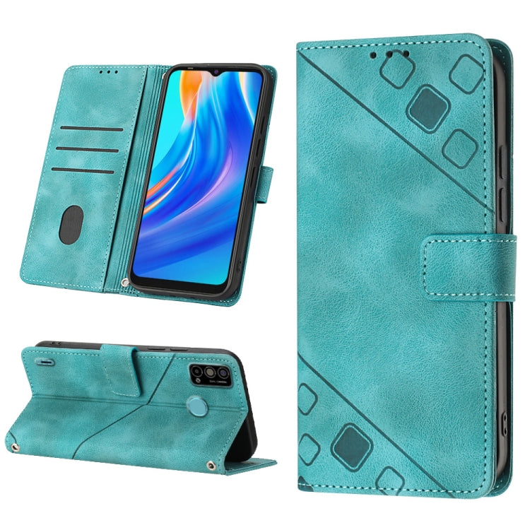 Skin-feel Embossed Leather Phone Case, For Tecno Spark Go 2021, For Tecno Spark Go 2022