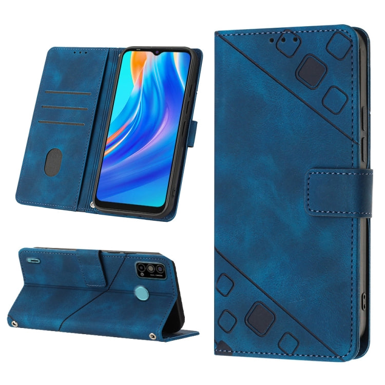 Skin-feel Embossed Leather Phone Case, For Tecno Spark Go 2021, For Tecno Spark Go 2022