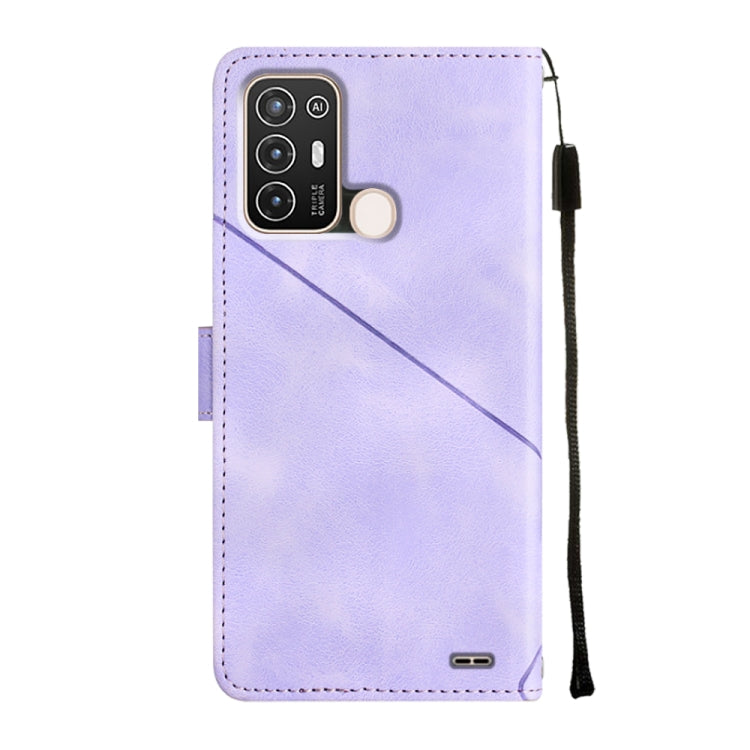 Skin-feel Embossed Leather Phone Case, For ZTE Blade A52, For ZTE Blade A72