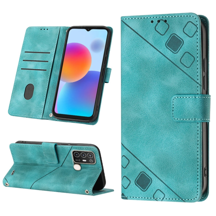 Skin-feel Embossed Leather Phone Case, For ZTE Blade A52, For ZTE Blade A72
