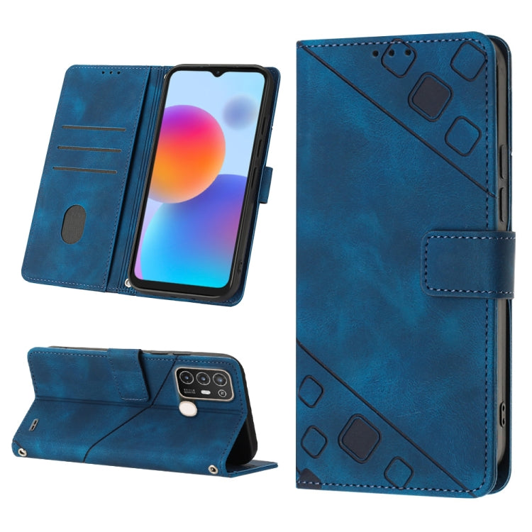 Skin-feel Embossed Leather Phone Case, For ZTE Blade A52, For ZTE Blade A72