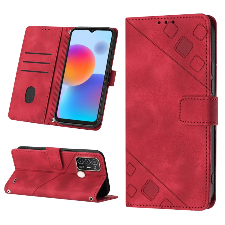 Skin-feel Embossed Leather Phone Case, For ZTE Blade A52, For ZTE Blade A72