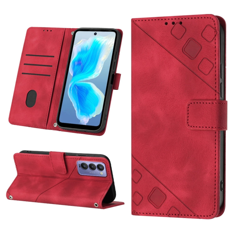 Skin-feel Embossed Leather Phone Case, For Tecno Camon 18 / 18 P, For Tecno Camon 18 Premier, For Tecno Camon 19, For Tecno Camon 19 Neo, For Tecno Camon 19 Pro 5G, For Tecno Pop 6, For Tecno Pop 6 Pro, For Tecno Pova 3 LE7