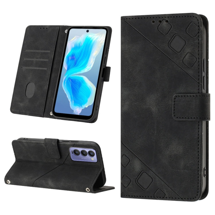 Skin-feel Embossed Leather Phone Case, For Tecno Camon 18 / 18 P, For Tecno Camon 18 Premier, For Tecno Camon 19, For Tecno Camon 19 Neo, For Tecno Camon 19 Pro 5G, For Tecno Pop 6, For Tecno Pop 6 Pro, For Tecno Pova 3 LE7